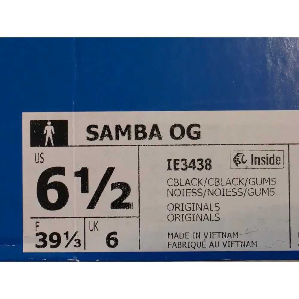 Adidas Samba OG Women’s 7.5 (Men’s 6.5) Core Black Gum – Brand New in Box